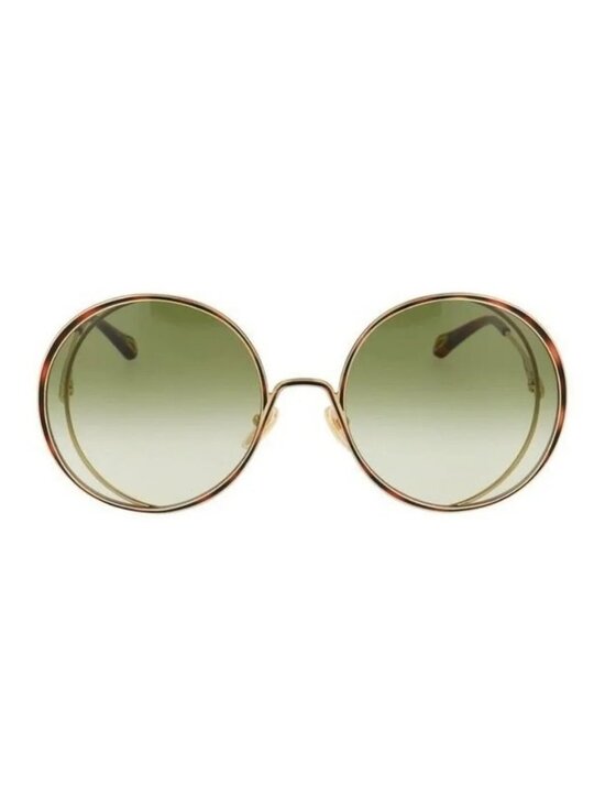 New Authentic Chloé CH 0037S 2343J3 - GOLD/ GREEN GRADIENT Round Sunglasses